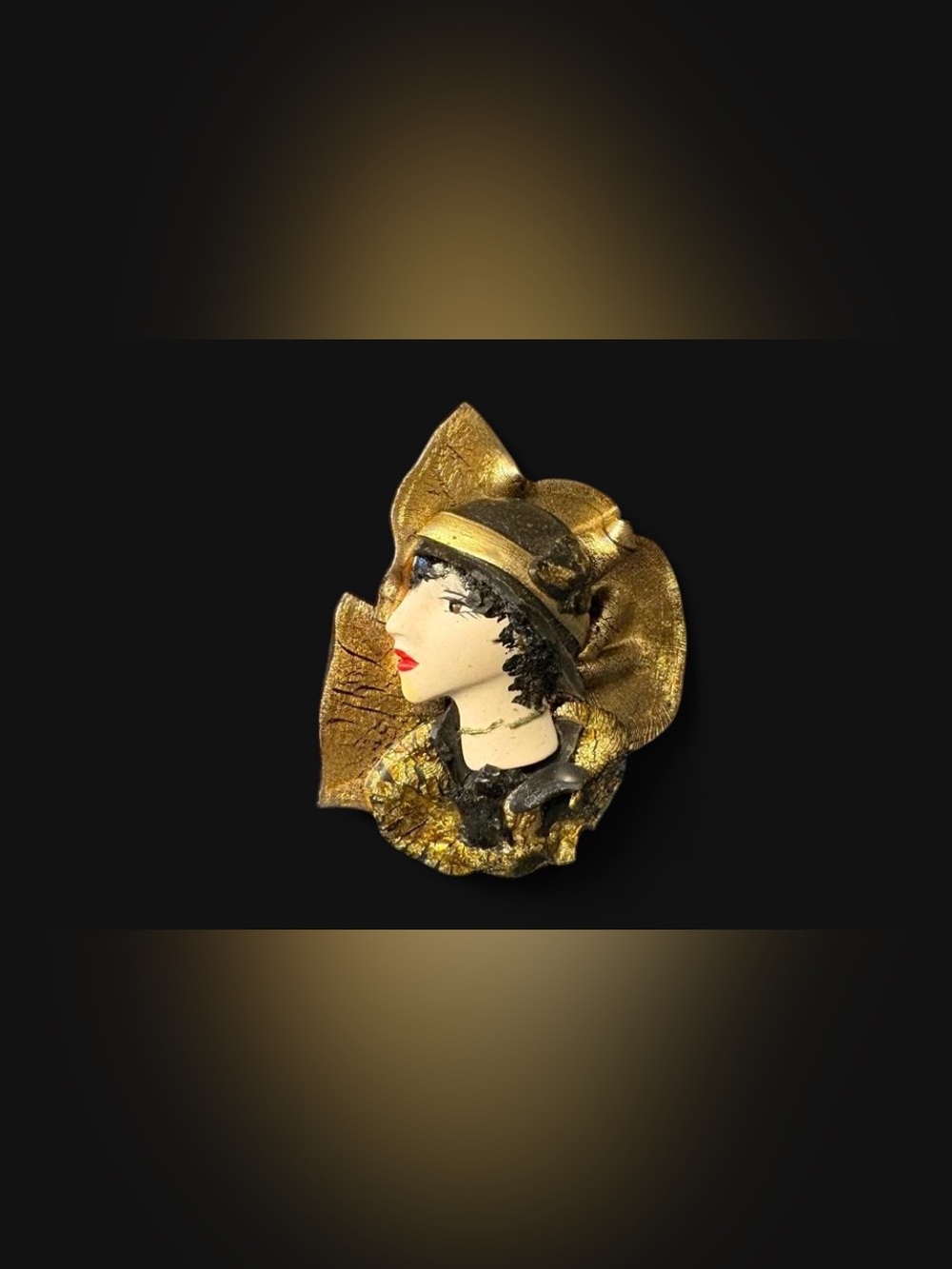 Vintage Art Deco Style Figural Flapper Lady Brooch Retro Gatsby Inspired Jewelry
